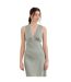 Womens/ladies Satin Open Back Bridesmaid Maxi Dress Sage Green Maya Deluxe-4