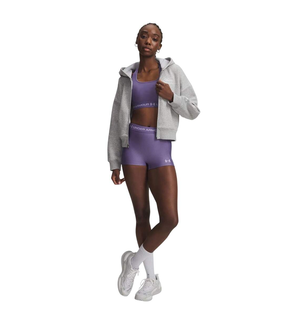 Womens/ladies Heatgear Shorts Purple Under Armour-1