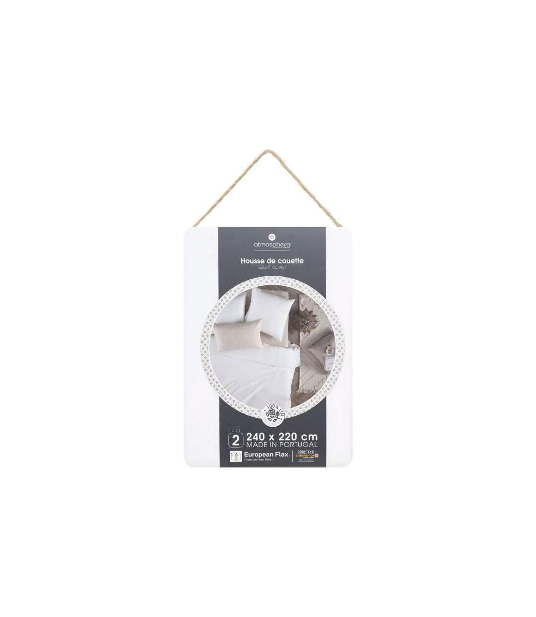 Housse de Couette Lin Adorable 240x220cm Blanc-5