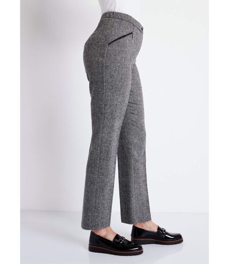 Pantalon droit chevrons ou chiné entrejambe 70 cm