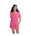 Womens/ladies Notch Neck Short Pyjama Set Pink Be You-4
