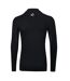 Mens Mock Neck Base Layer Top Black Sondico-2