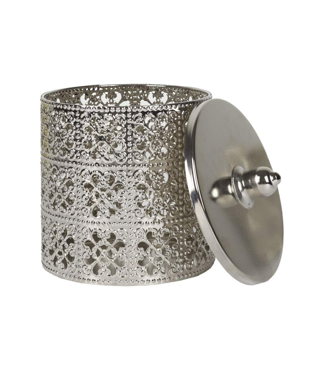 Boîte Déco en Métal Ajourée 14cm Argent-2