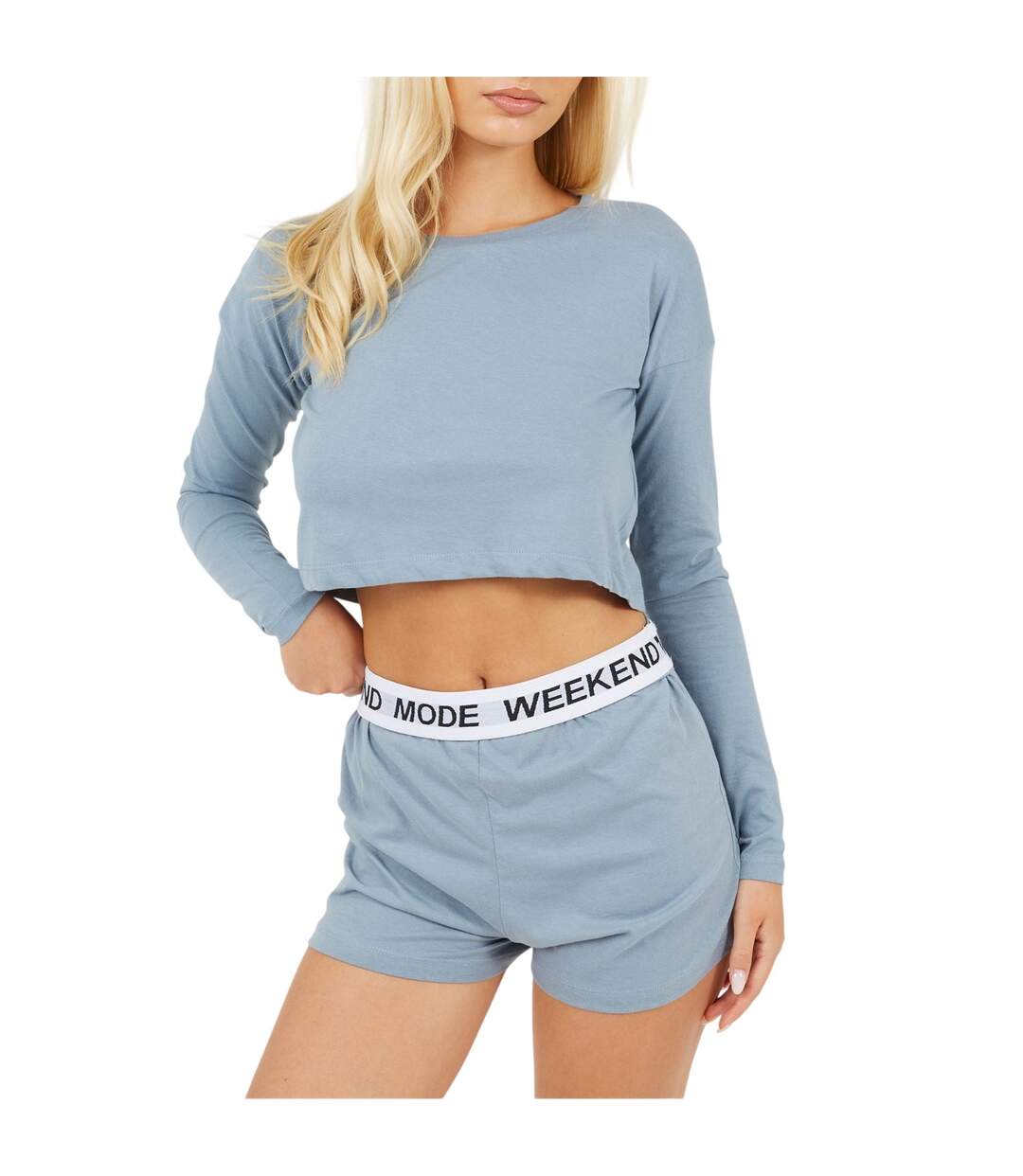 Ensemble De Vêtements De Détente Motif/style Uni Weekend Mode Femme Bleu Ardoise Clair Brave Soul-2