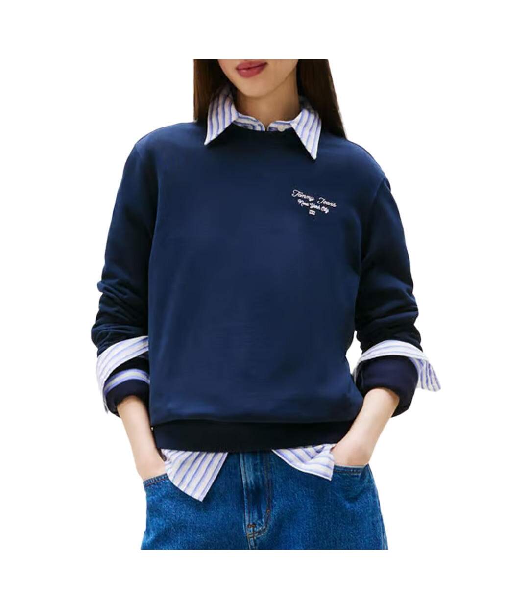 Sweat marine femme tommy hilfiger 21960-1