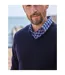 Mens Cashmere V Neck Jumper Navy WoolOvers-3