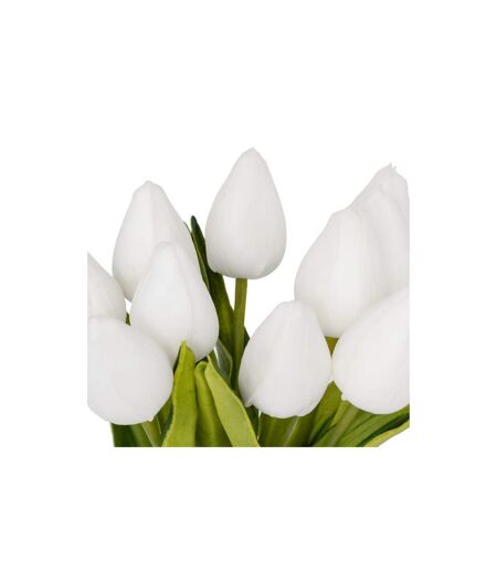 Composition Artificielle de Tulipes Hector 28cm Blanc