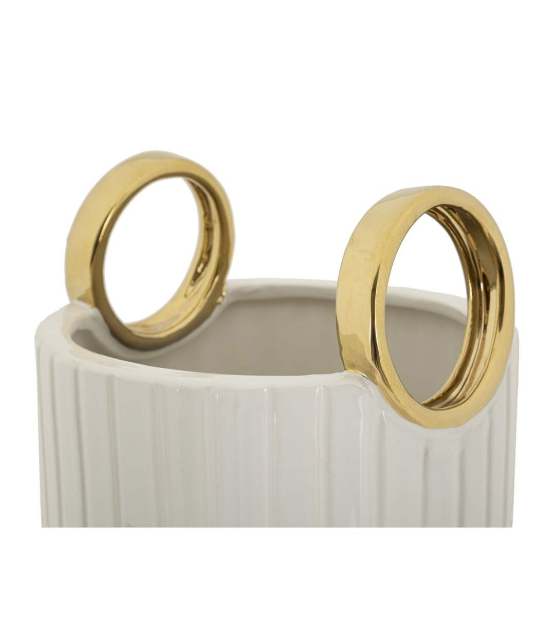Vase Design en Céramique Shopping 45cm Blanc-3