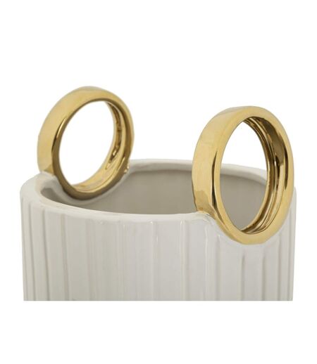 Vase Design en Céramique Shopping 45cm Blanc