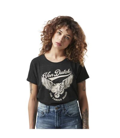 T-shirt femme col rond print devant Famous Vondutch