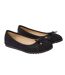 Femmes/dames tam bow wide flat ballet shoes noir Good For The Sole-1