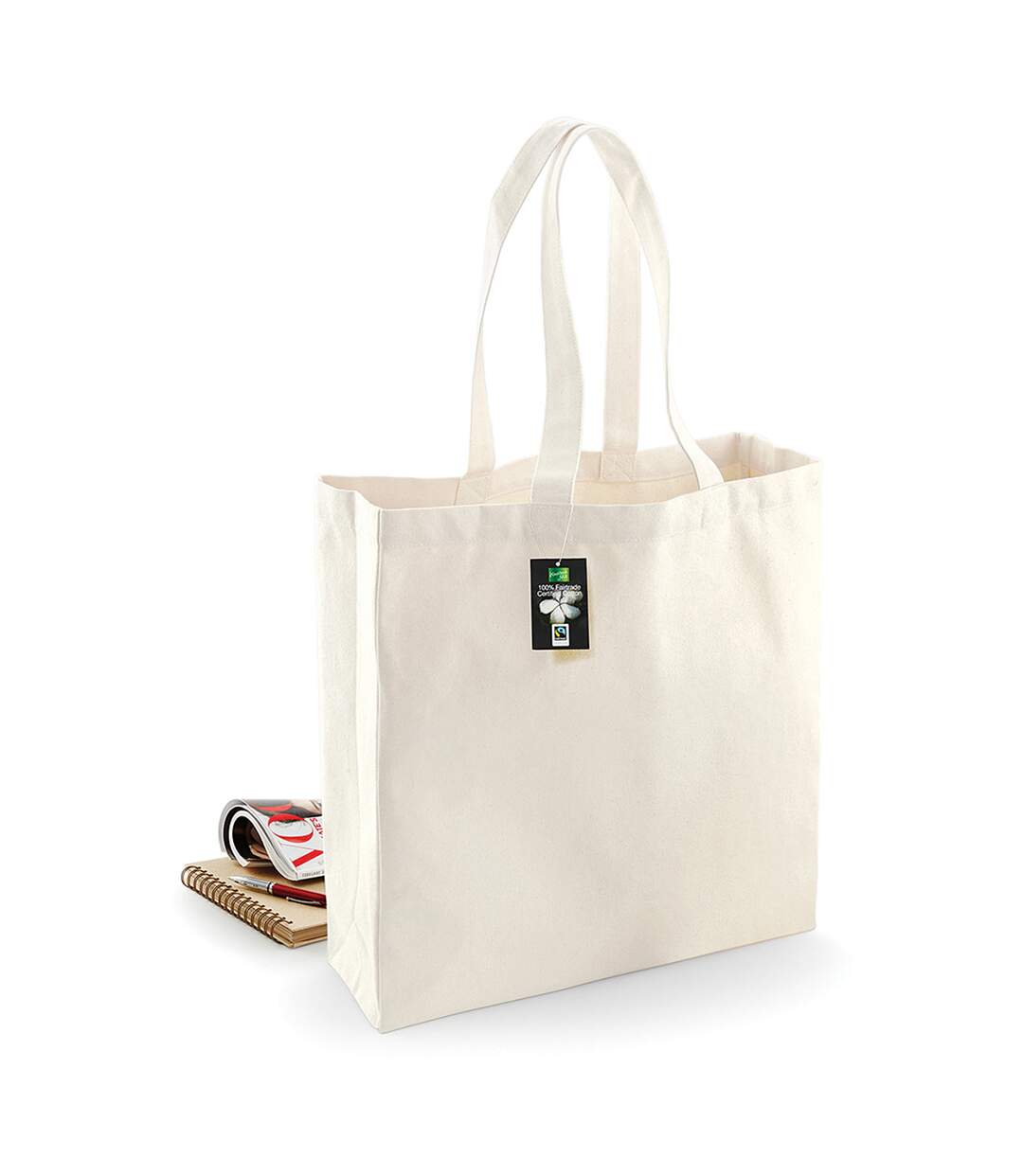 Westford Mill Cotton Classic Shopper Bag (21 Liters) (Natural) (One Size) - UTBC3619-4