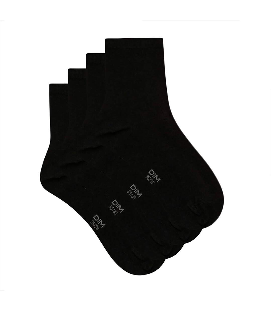 Lot de 2 Paires de Mi-Chaussettes Basique Coton-3