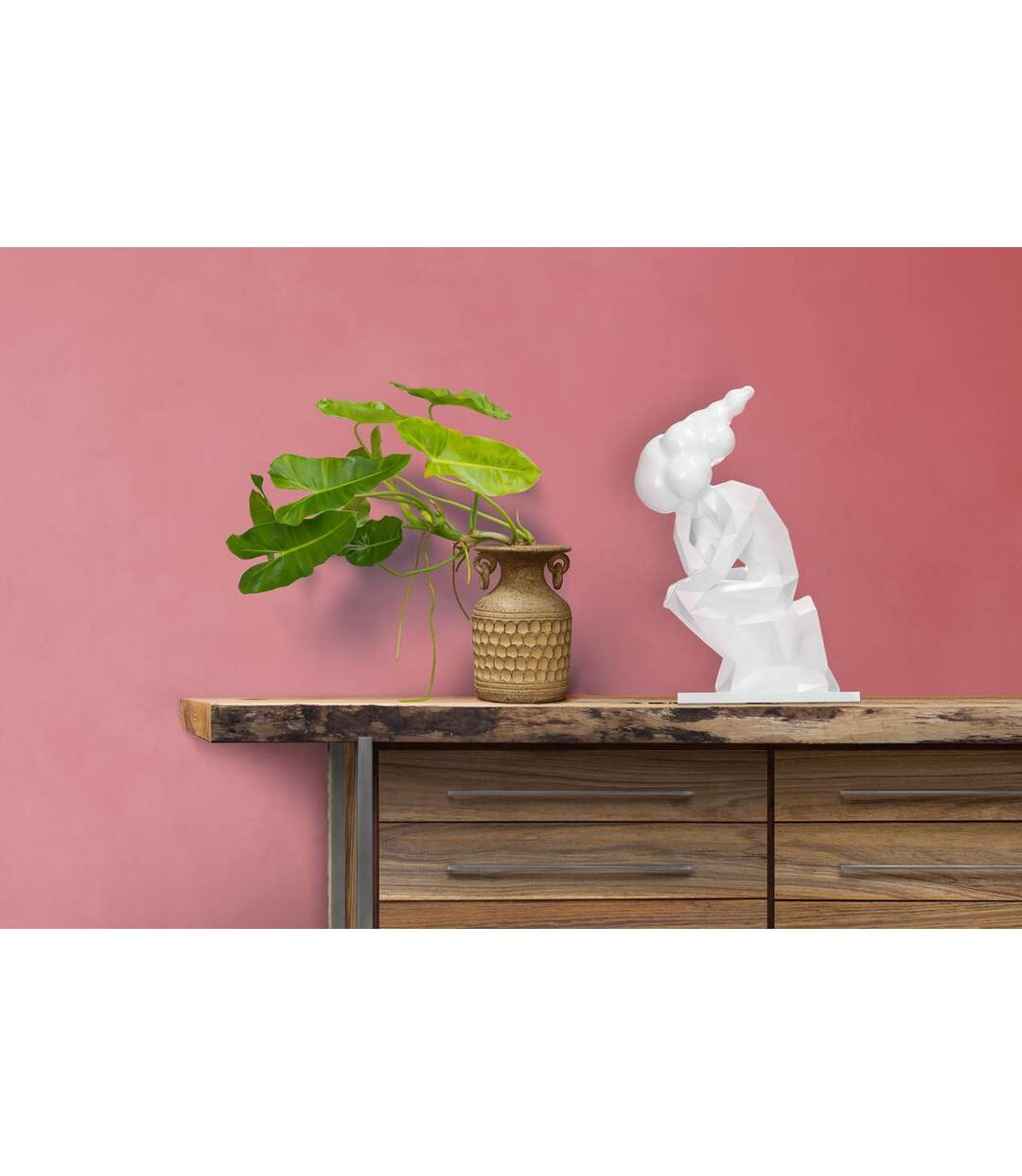 Statue Design Sculpture Kenya 47cm Blanc-4