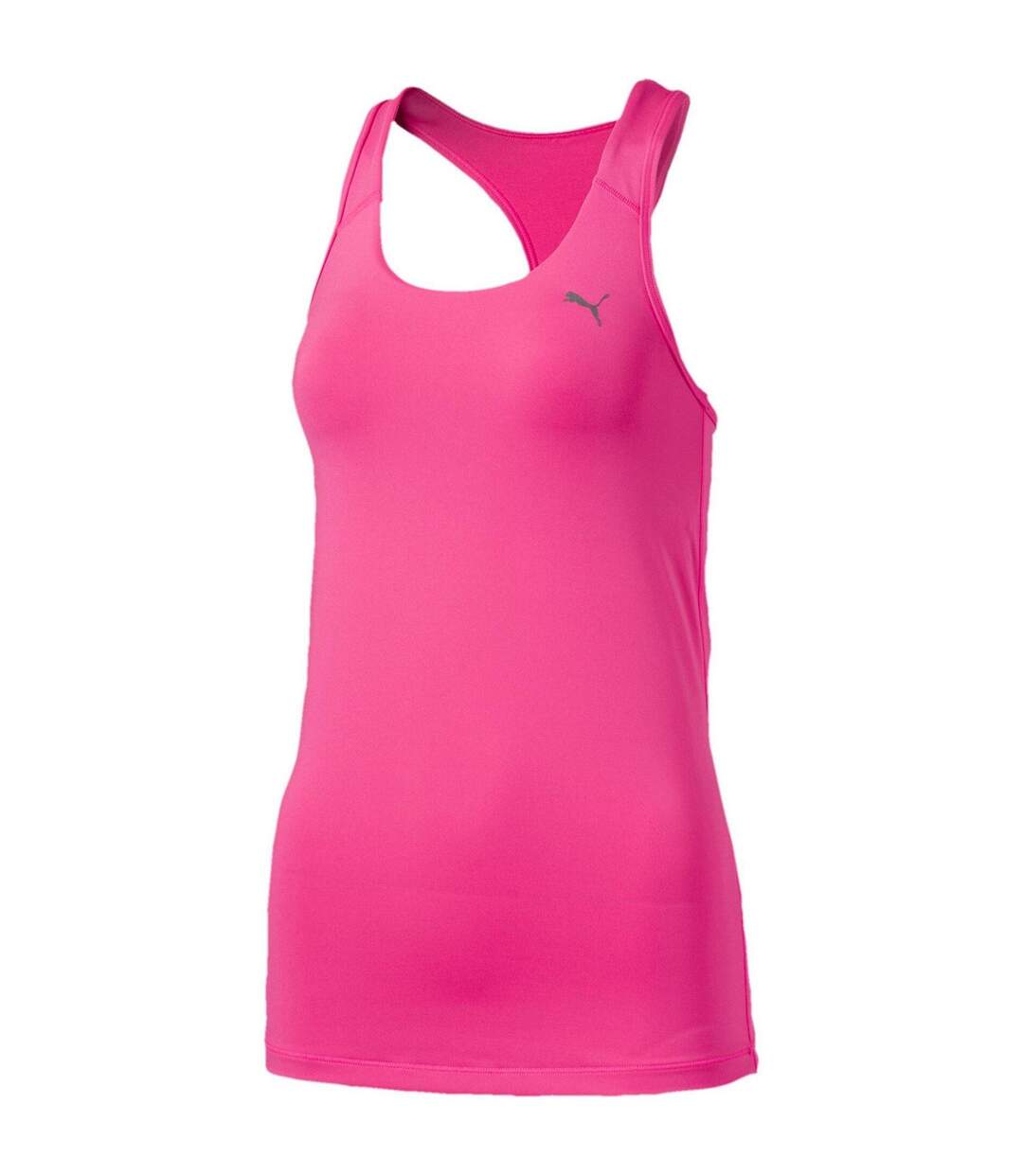 Womens/ladies Essential Performance Racerback Gym Tank Top Pink Puma-1