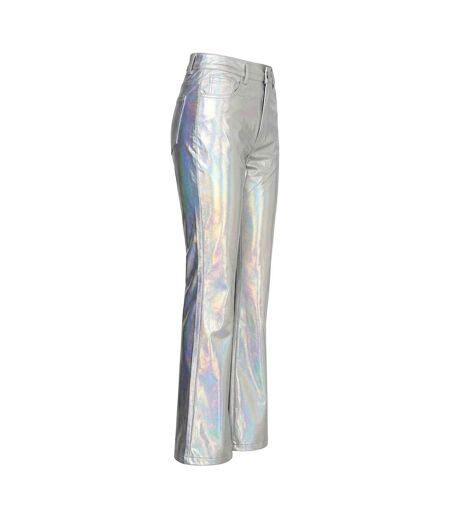Womens/ladies Lupe Metallic Straight Trousers Metallic AmyLynn