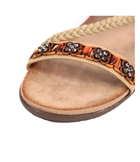 Sandales carmen femme beige pâle Lunar