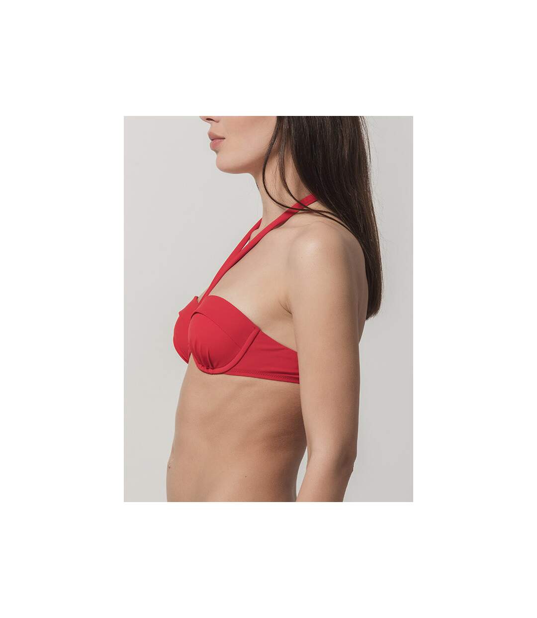 Haut maillot de bain bandeau préformé Blue Sense Luna Splendida rouge-2