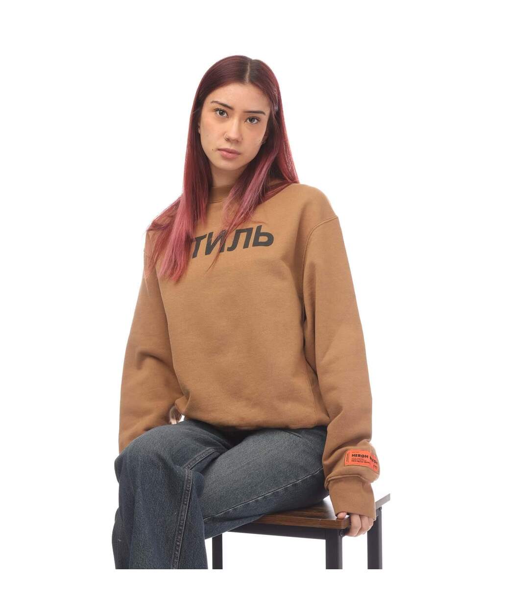 Sweat femme marron Heron Preston-3
