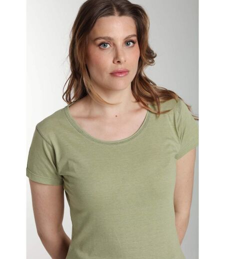 Tee Shirt Col Rond Manches Courtes Femme Marine  Sauge() | Gerard Pasquier Avec Col Rond | Gerard Pa