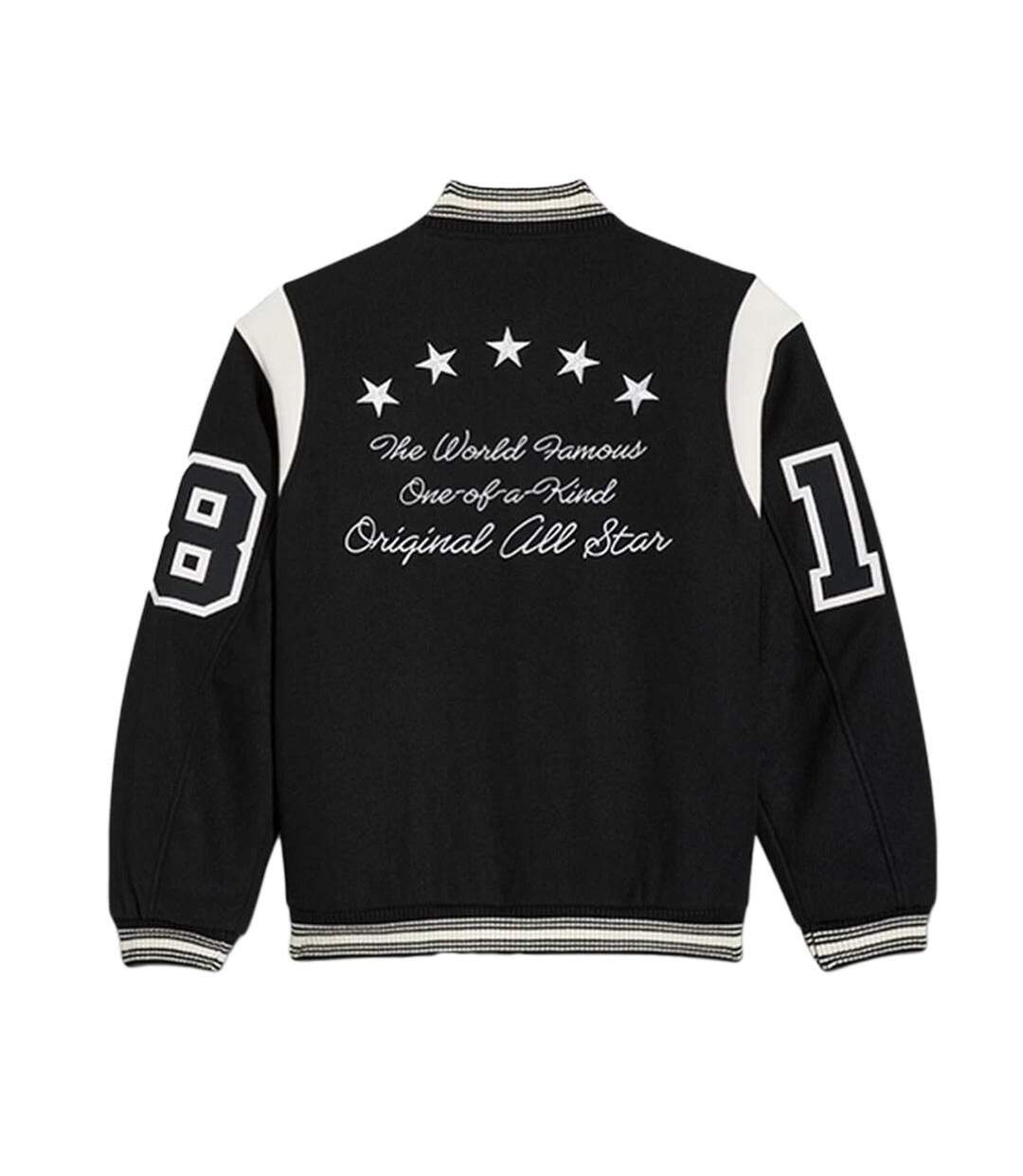 Veste bomber noir homme converse luxe varsity-2