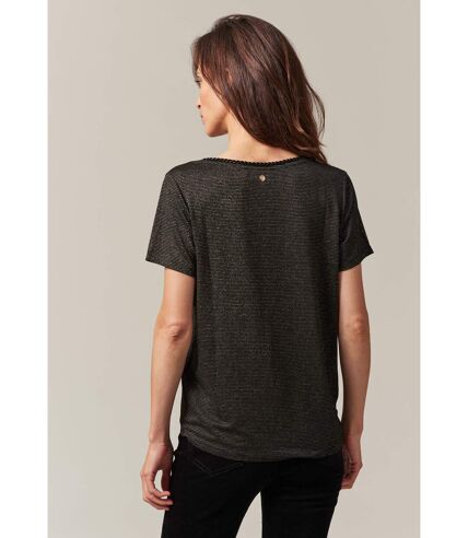 T-shirt à manches courtes brillant pour femme OXANE