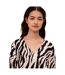 Blouse Manches Longues Motif/style Imprimé Zèbre Femme Marron Noir Elevate-4