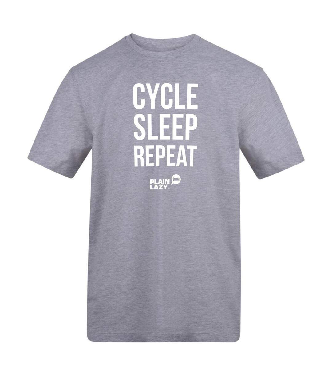 T-shirt Motif/style Imprimé Cycle Sleep Repeat Homme Gris Plain Lazy-1