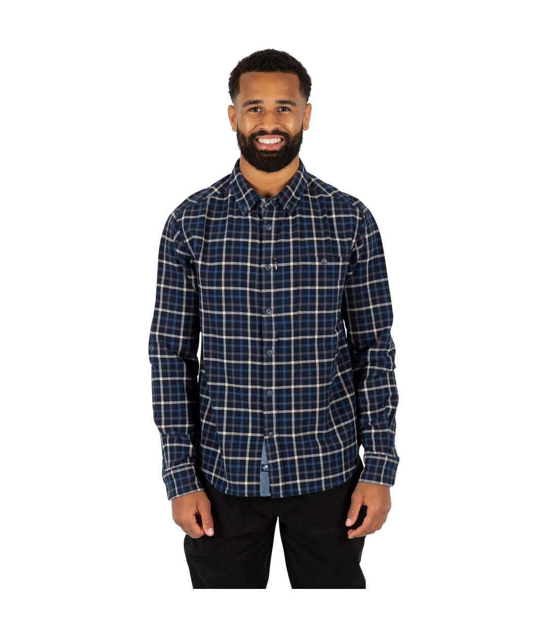 Mens Withnell Checked Cotton Shirt Blue Trespass-1