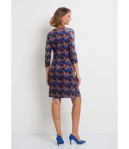 Robe en velours imprimé taille drapée