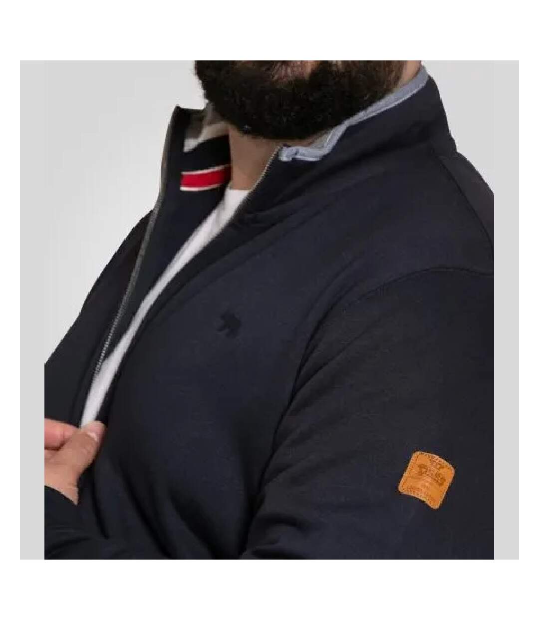 Veste Polaire Motif/style Logo Brodé D555 Johnson Homme Bleu Marine Duke-4
