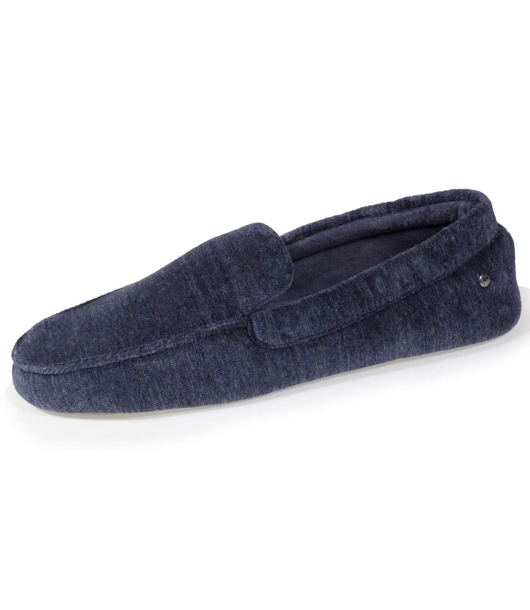 Isotoner Chaussons Mocassins homme ultra confortables et légers, en coton biologique et semelle en cuir