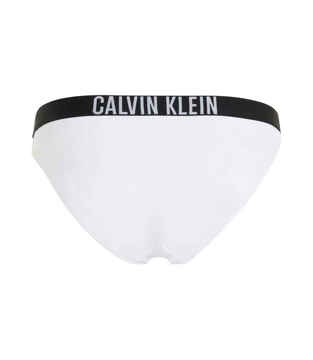 Womens/ladies Classic Plain Bikini Bottoms White Calvin Klein-3