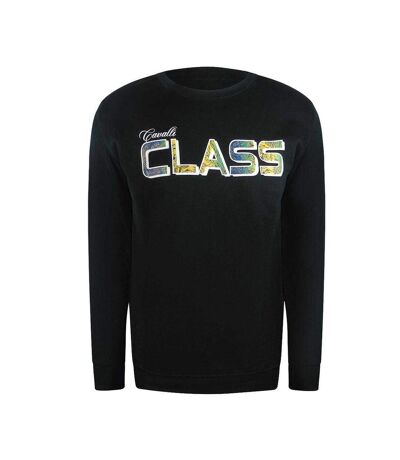 Unisex Adult Floral Logo Sweatshirt Black Blackcurrant Cavalli Class