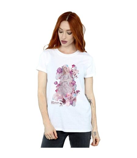 Disney Femmes/Dames Maleficent Mistress Of Evil Aurora Rose Bush Cotton Boyfriend T-Shirt (Blanc) - UTBI35414
