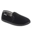 Mens Textured Full Slippers Black Closed Back Cushioned UK 6-13-4