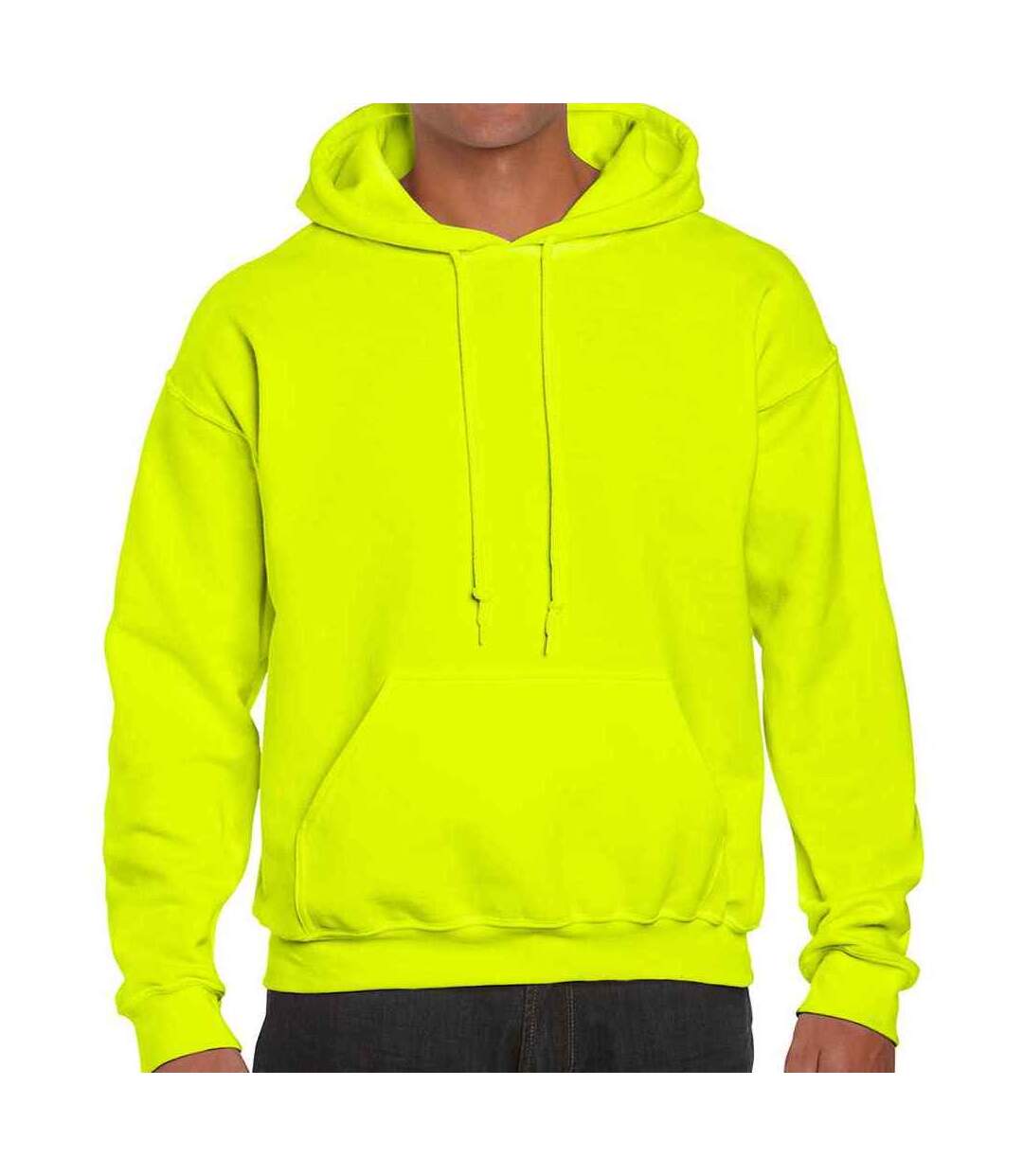 Sweat à capuche homme vert fluo Gildan-1