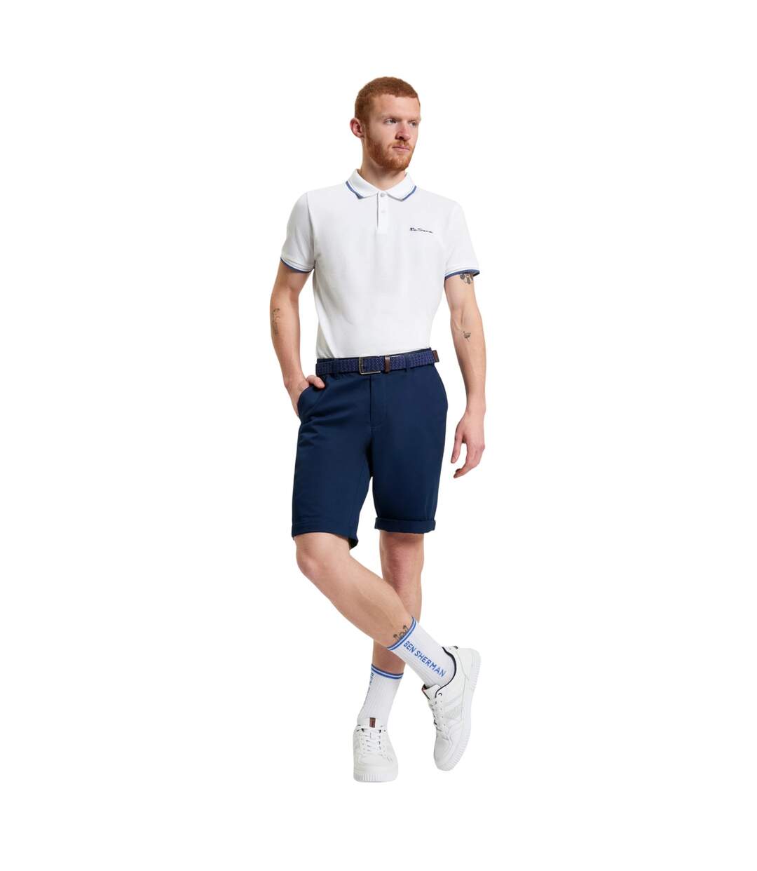 Mens Signature Chino Shorts Dark Navy Ben Sherman-4
