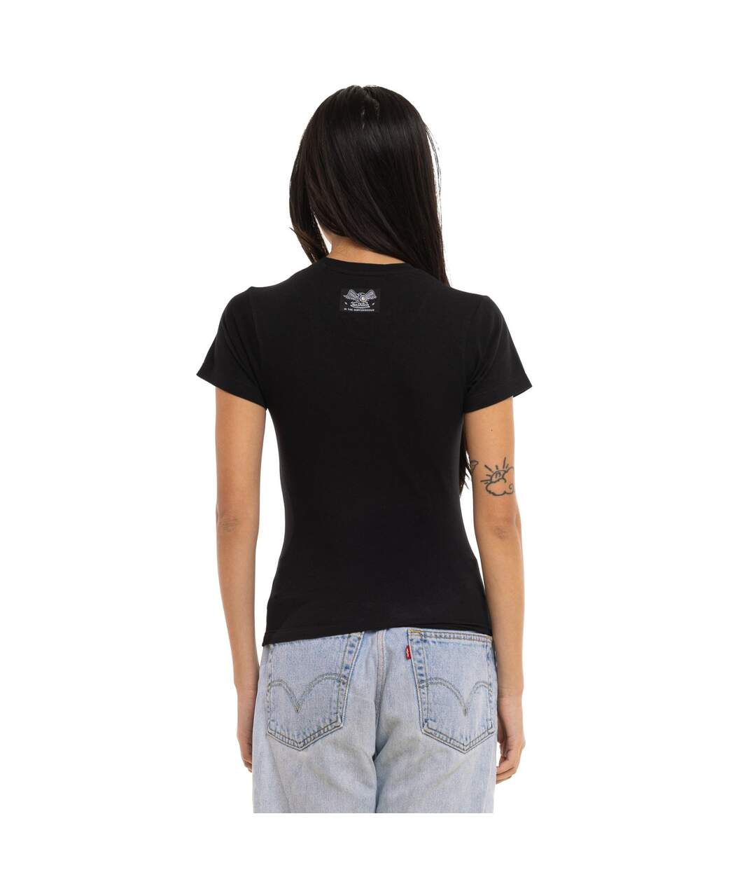 T-shirt femme moulant col rond print devant Flash Vondutch-3