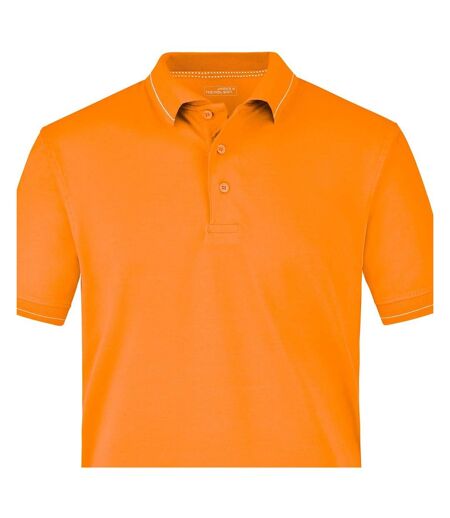 Polo Homme Orange Blanc James And Nicholson