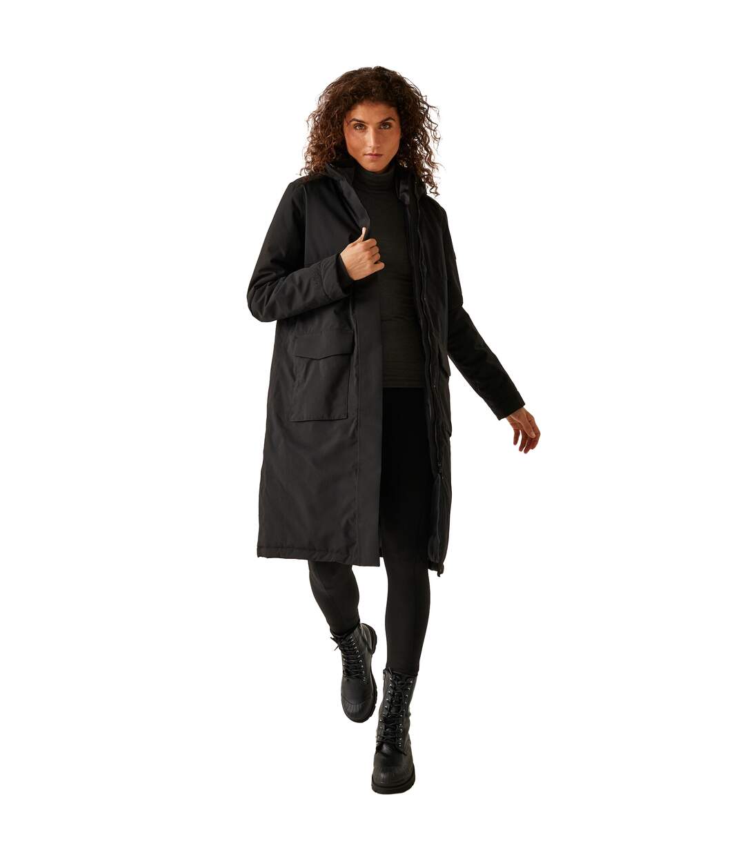 Veste Imperméable Yarli Femme Noir Gris Foncé Regatta-1