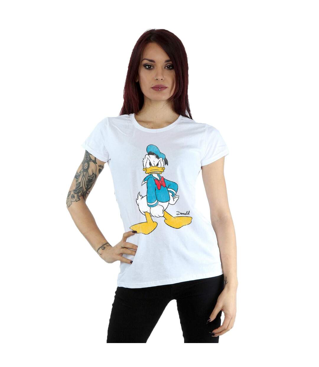 Disney T-shirt en coton Donald Duck en colère - Femmes/Ladies (Blanc) - UTBI31108-2
