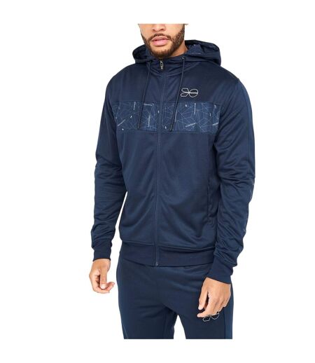 Veste À Capuche Motif/style Géométrique Homme Bleu Marine Crosshatch
