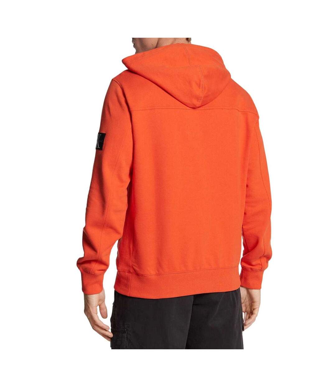 Sweat À Capuche Motif/style Badge Homme Orange Calvin Klein-4