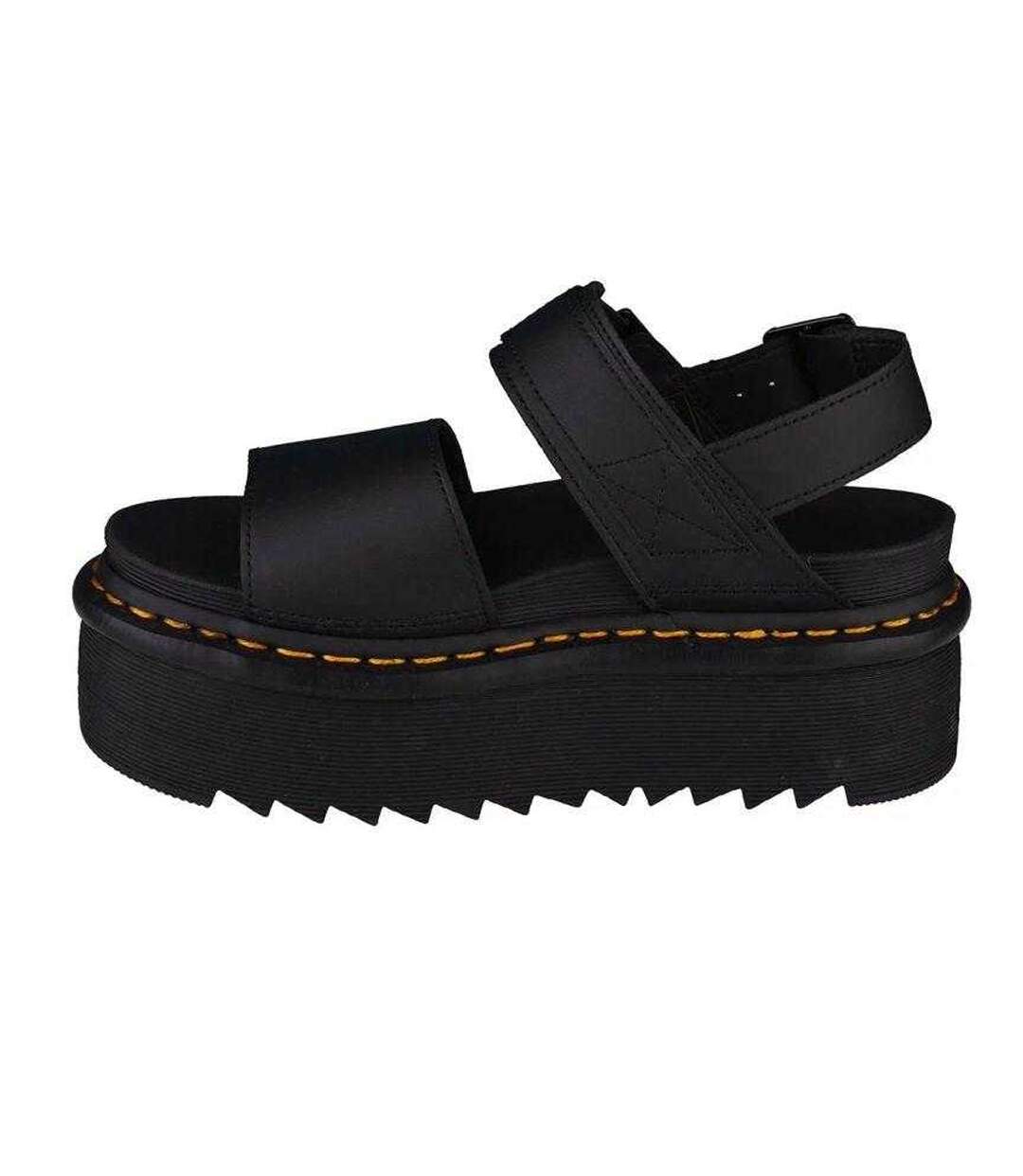 Womens/ladies Voss Quad Leather Sandals Black Dr Martens-2
