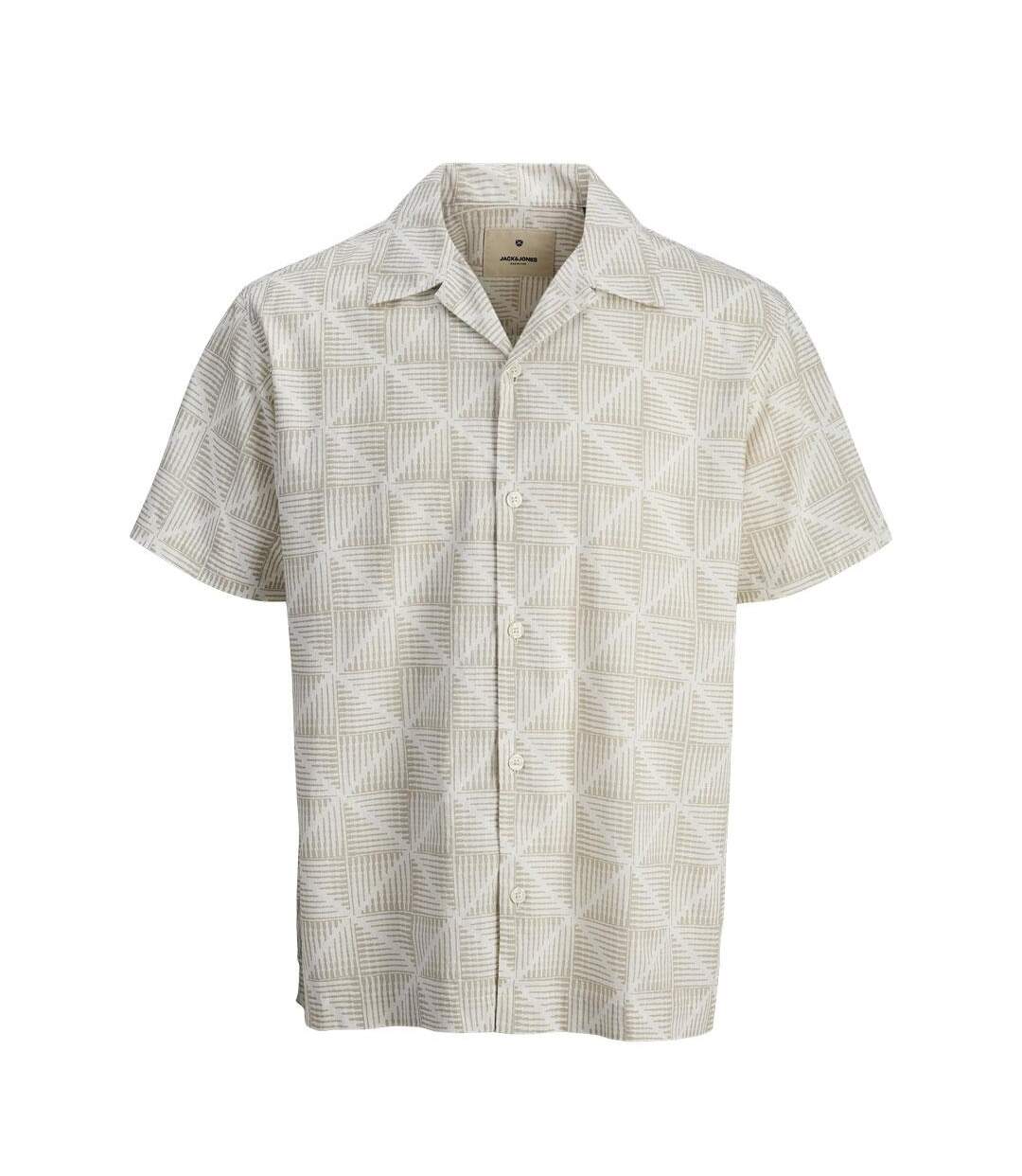 Chemise beige/blanc homme jack & jones kevin - l-1