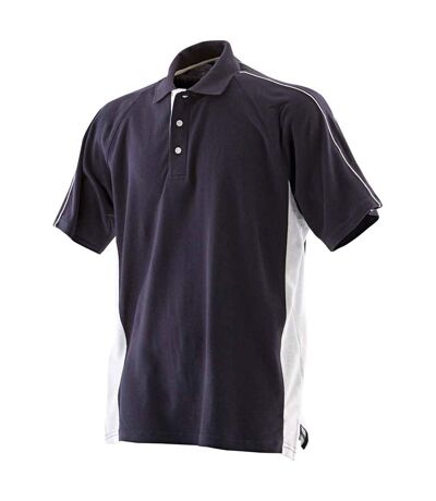 Finden & Hales - Polo sport à manches courtes 100% coton - Homme (Bleu marine/Blanc) - UTRW415