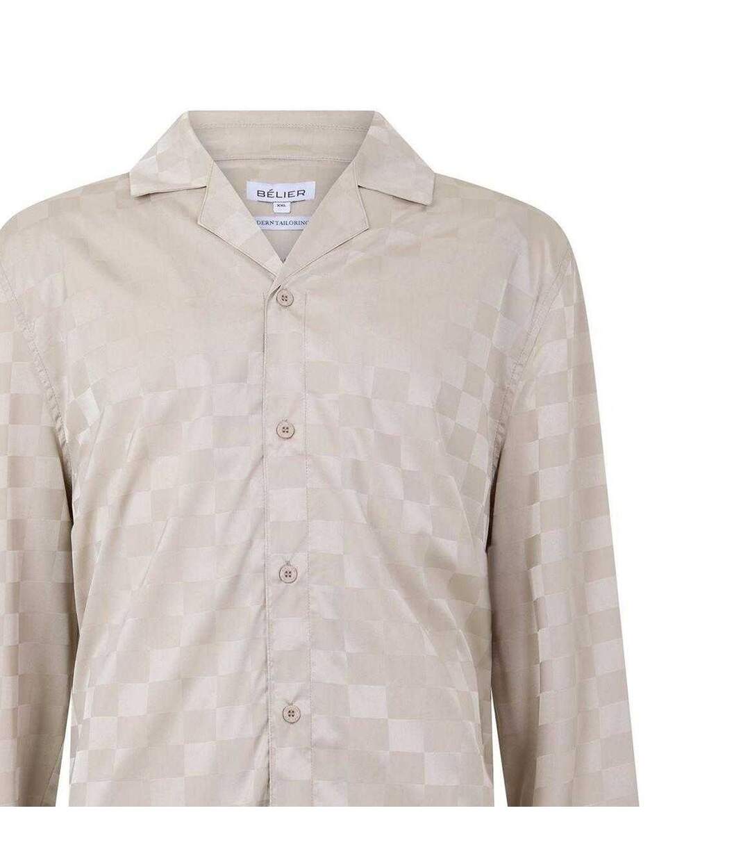 Mens Squares Jacquard Shirt Champagne Belier-3
