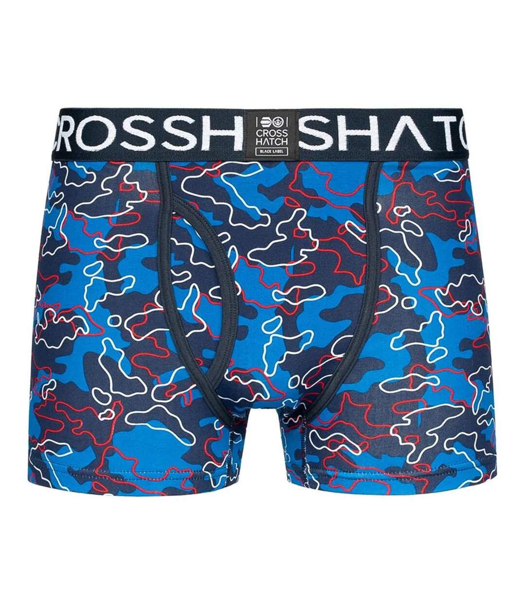 Mens Linamo Open Fly Boxer Shorts Blue Crosshatch-2