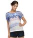 Tee - shirt femme manches courtes col rond ample - Imprimé graphique blanc - 100% polyester, doublé - coupe confortable-1